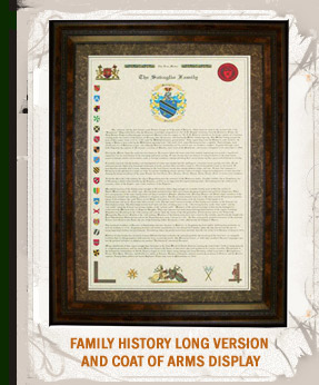 Family History Long Version and Coat of Arms Display.