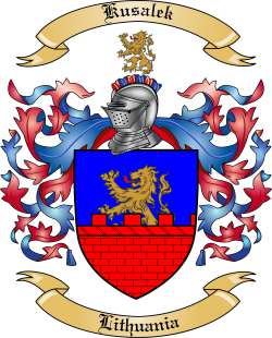 Kusalek Family Crest from Lithuania