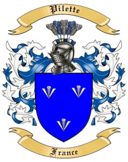 Pilette Family Crest from France