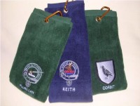 Personalized Golf Towel with Embroidered Coat of Arms